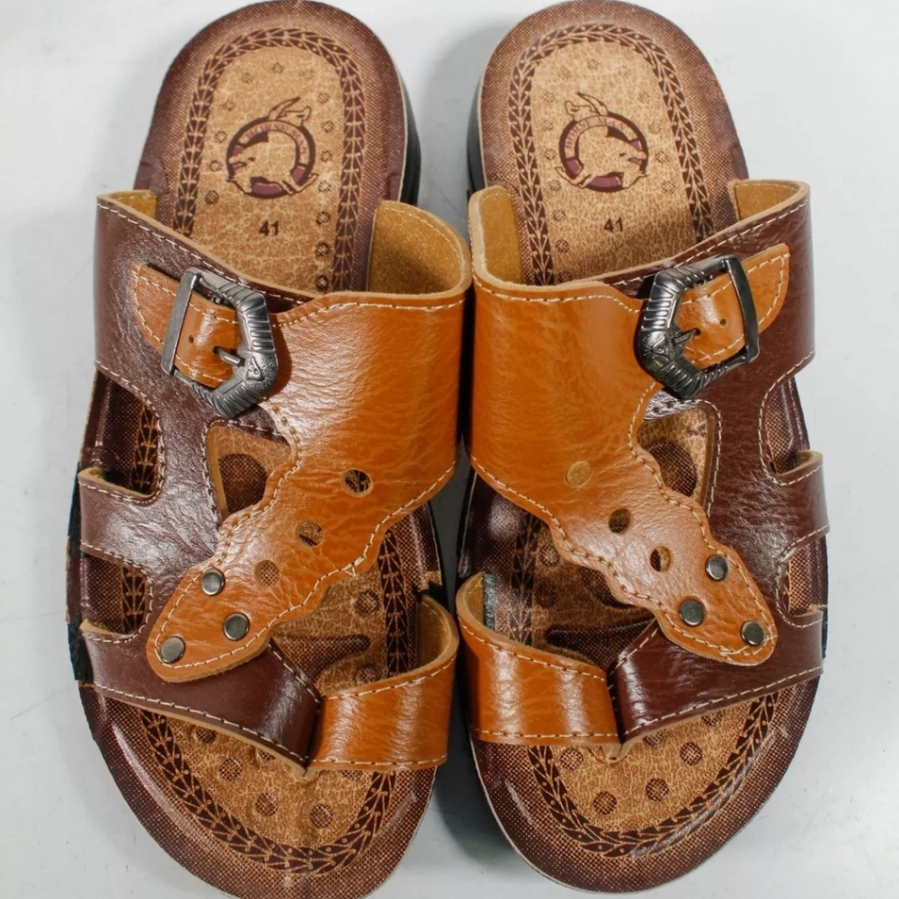 NWT MAUI Horseman Brown Leather Gladiator Sandals